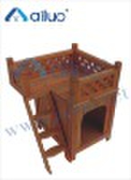 colorful wooden dog house