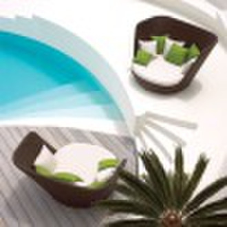 Outdoor rattan wicker furniture made of aluminum a