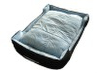 Large rectangle dog bed with two handle on the edg