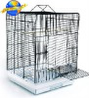 Parrot cage with seed guard