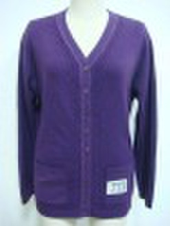 long sleeve purple cardigan woman sweater