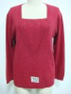 rose pink pullover long sleeve middle aged woman s