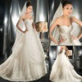 2010 heiße Verkäufe arbeiten Hochzeitskleid XW873