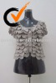 妇女'；s棉花imbricate形成的毛衣背心