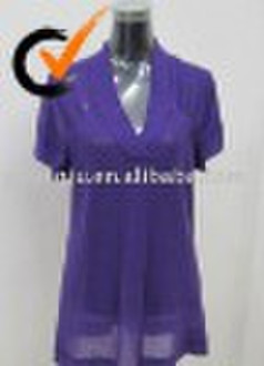 妇女'；s短袖子里长的毛衣