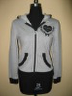 Lady's 65%cotton35%poly Cardigan with hood