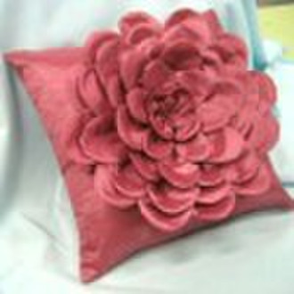 Taffeta cushion with 3D flower