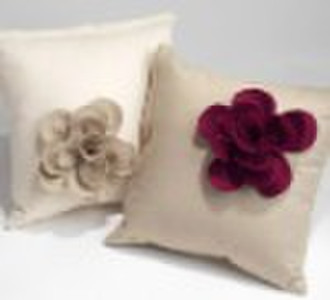 Cushion with 3D flower