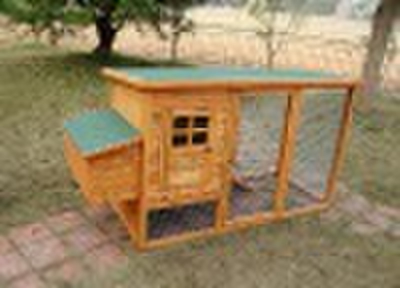 Backyard Wooden Chicken House & Run