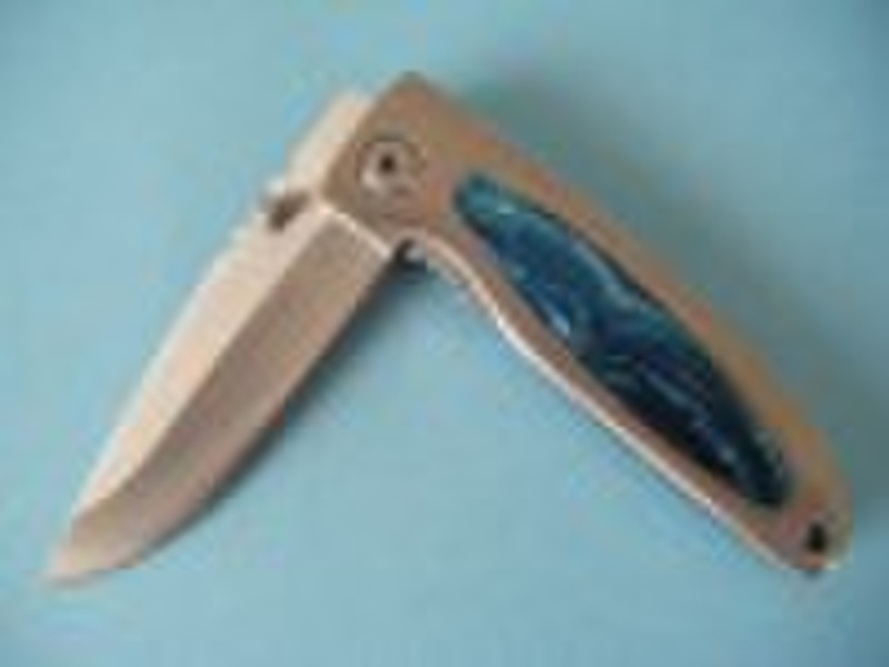 pocket knife with colorful resin handle