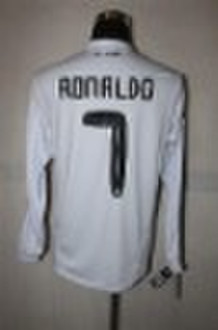 10/11  Real Madrid Home White  #7 RONALDO Long Sle