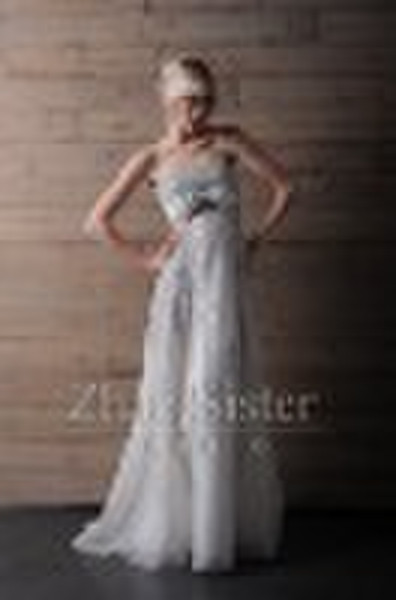 silk wedding dress with beadings