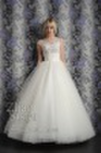 web floor-length wedding dress