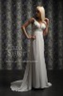 chiffon backless wedding dress