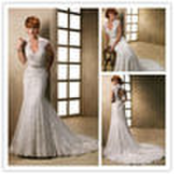 A-line  flooe-length MAE-224 halter organza famous