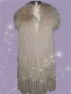 2010 long fashional scarf-like fringed winter vest