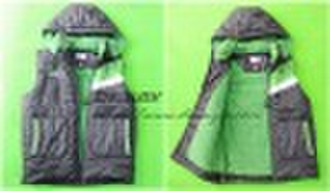 DSK026 boys polyester padded vest with hood