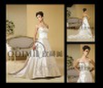 Fabulous A-line Embroidery Satin Bridal Dress