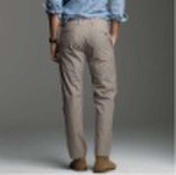 Classic-fit Glen-plaid cotton pants