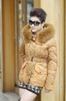 fashion women jacket with mink fur hood