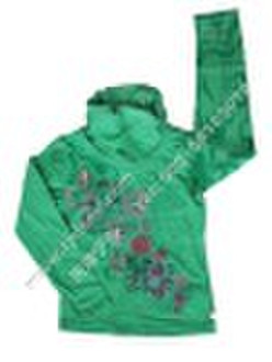 girls knit long sleeve hoodie