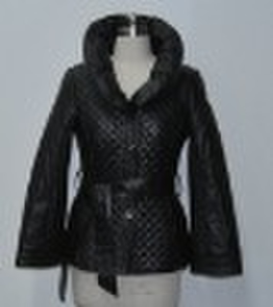 Ladies' Lamb Leather Jacket With Knitting Cott