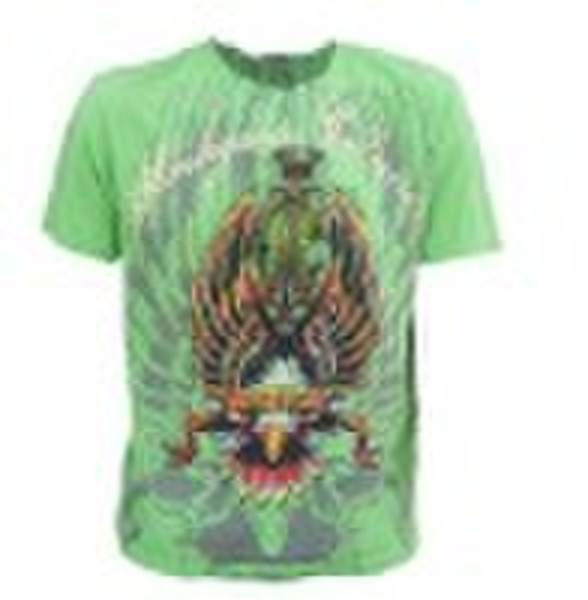 100% cotton discharge printed T-shirt