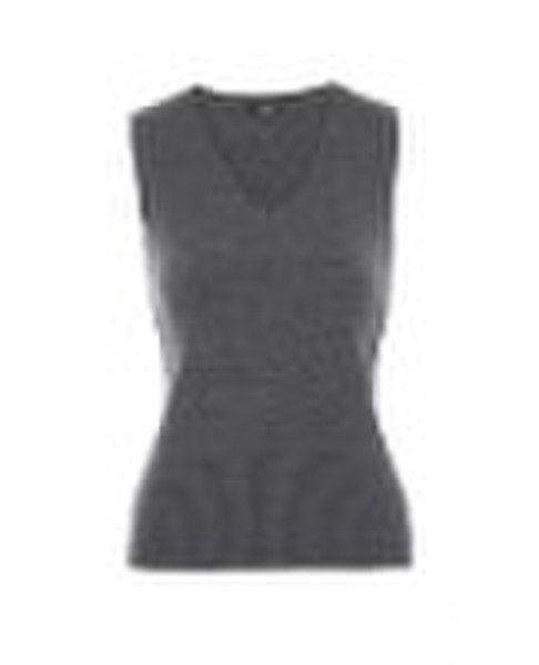 Grau V-Ausschnitt Tank Top