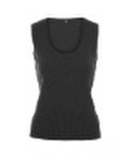 Schwarz Scoop Neck Tank Top