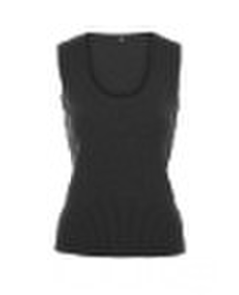 Schwarz Scoop Neck Tank Top