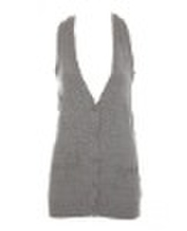 Grau Sleeveless-Taste Cardigan