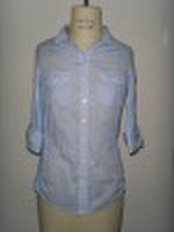 ladies' cotton blouse with stripe print