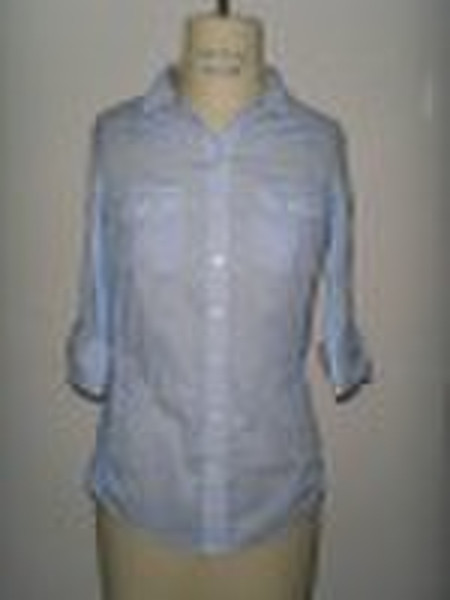ladies' cotton blouse with stripe print
