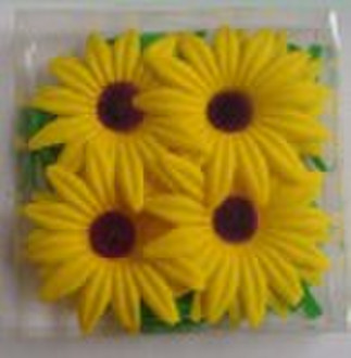 4pcs chrysanthemum Paper soap flower in square PVC