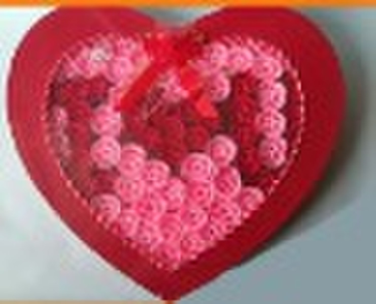 Soap flower confetti show I LOVE U in heart board