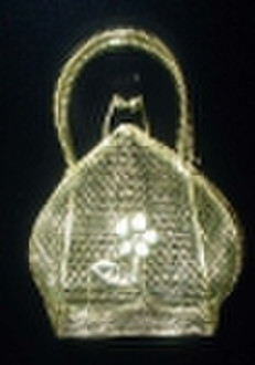 Golden or Silver wire mesh basket/ metal bag/ gift