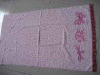 100% cotton plain embroidery bath towel with borde