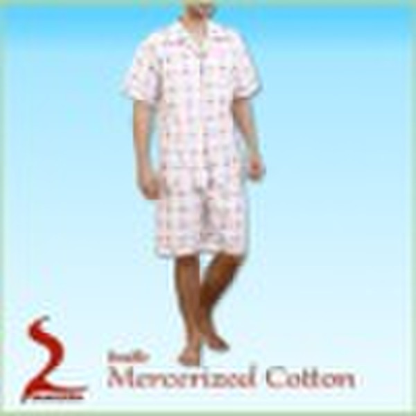 Doppel mercerisierter Baumwolle gewebt Pyjama für Männer, kurze s