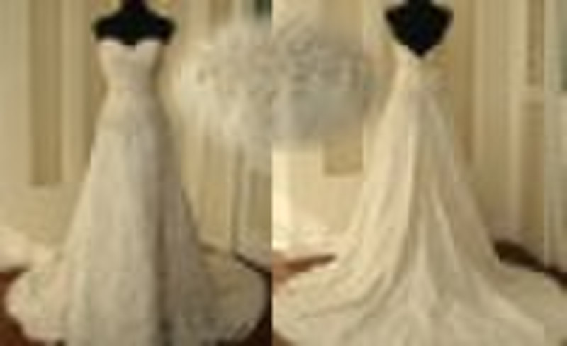 high quality off-shoulder beading lace wedding dre