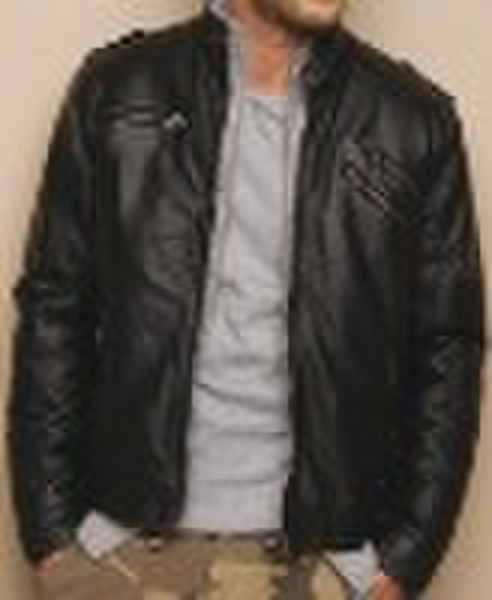 men's long sleeve fake leather jackets