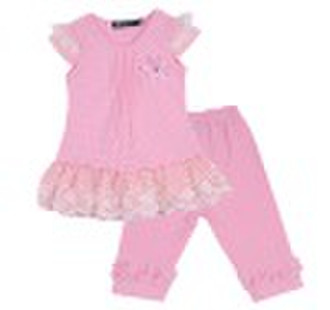 Two Piece Children Suit of Knit Print Lace Small C