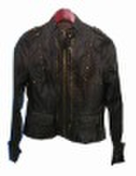 leather ladies' motorbike  jacket