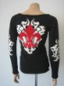 Cashmere sweater with intarsia graphic
