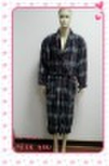 printed coral fleece men's robe