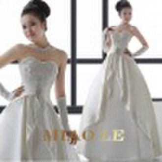 2011high quality  hotsale A-line beading sleeveles