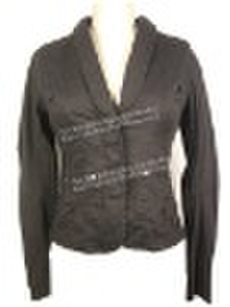 Black Cotton Blazer Jacket