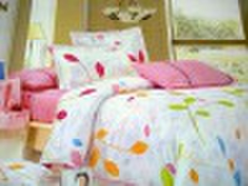 bedding set with 4pcs pure cotton printing >-&l