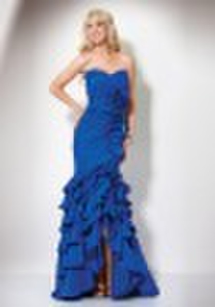 HK-041 Discount shoulder straps bule evening gown