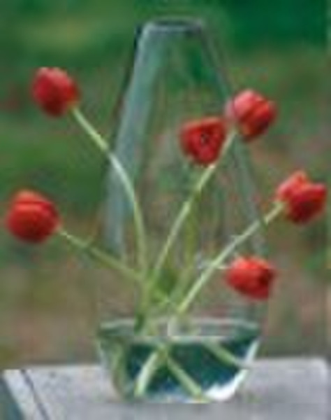 Handmade clear glass vase