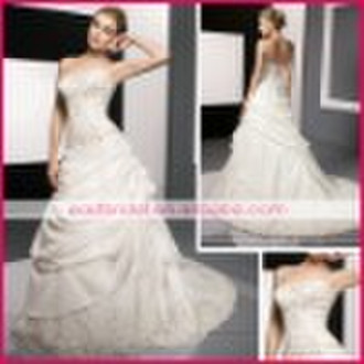 Fashion strapless satin elegant wedding dresses de